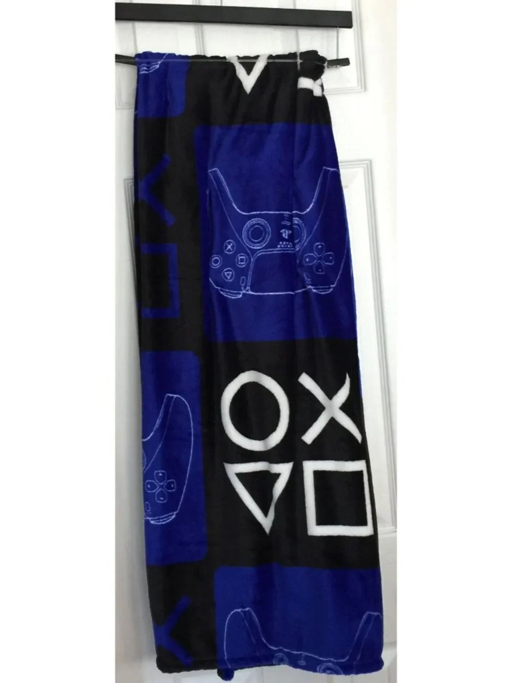 PLAYSTATION Game Controller XO Triangle Square Black Royal Blue Plush Throw 50
